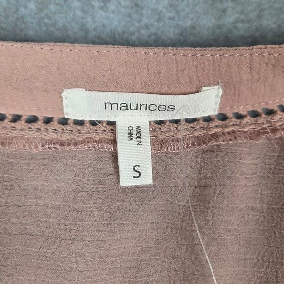 NWT Maurices Blouse Womens Size Small Sheer Long Sleeve Button Down Blush Color - Picture 10 of 16